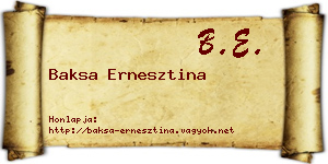 Baksa Ernesztina névjegykártya